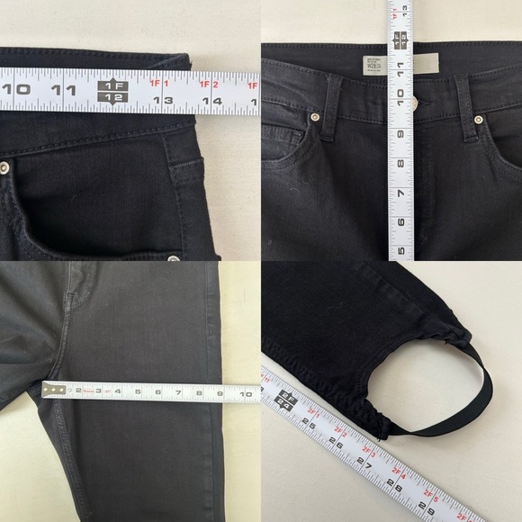 Topshop Black Jamie Stirrup Denim Leggings High Rise Stretchy Jeans Size 26 - Picture 9 of 14